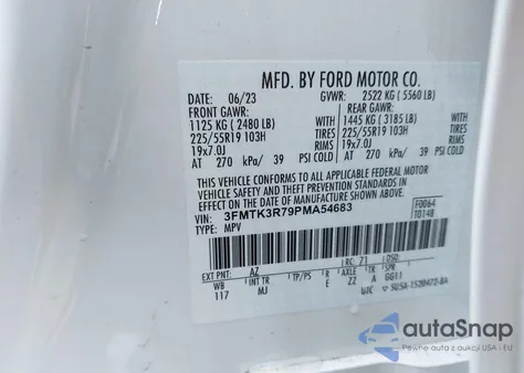 2023 Ford Mustang Mach-E Premium из США, поврежденный, VIN 3FMTK3R79PMA54683